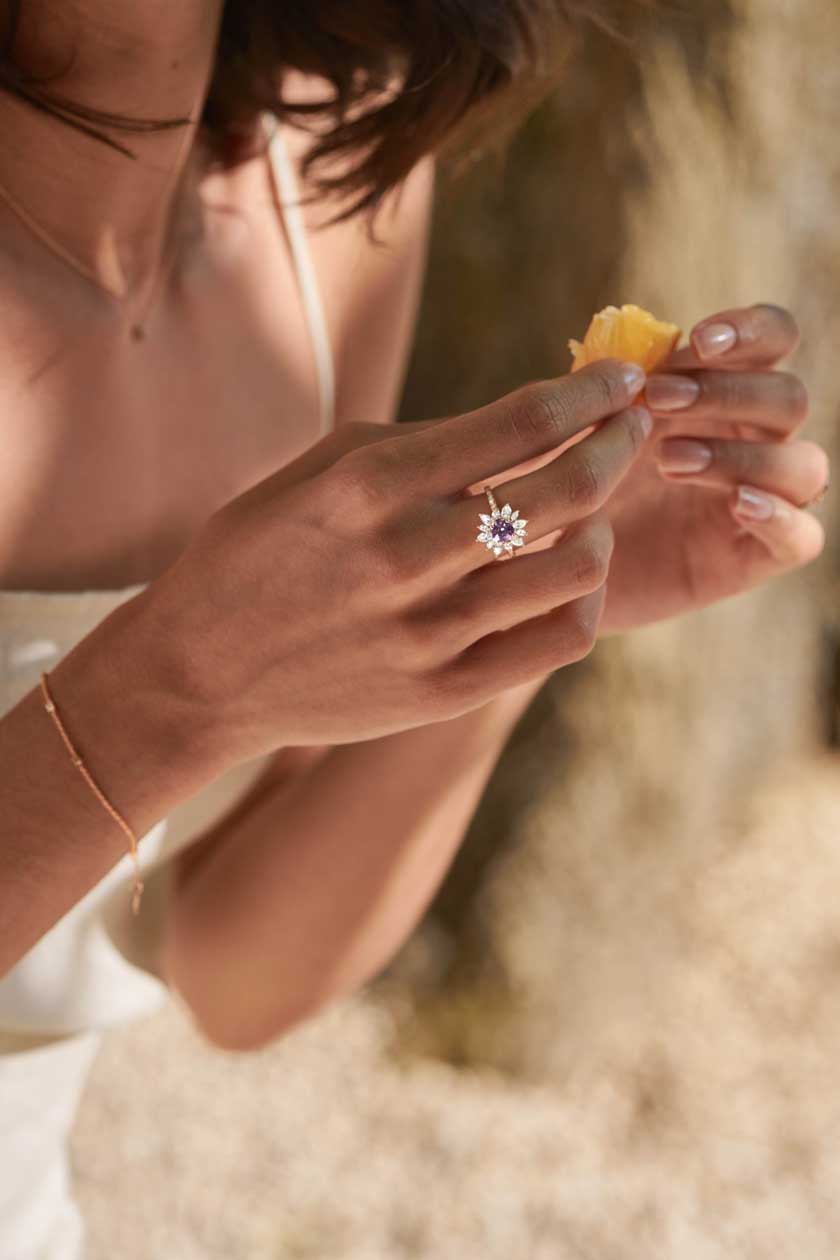 Bague EverBloom Prima Spinelle Lavande 2