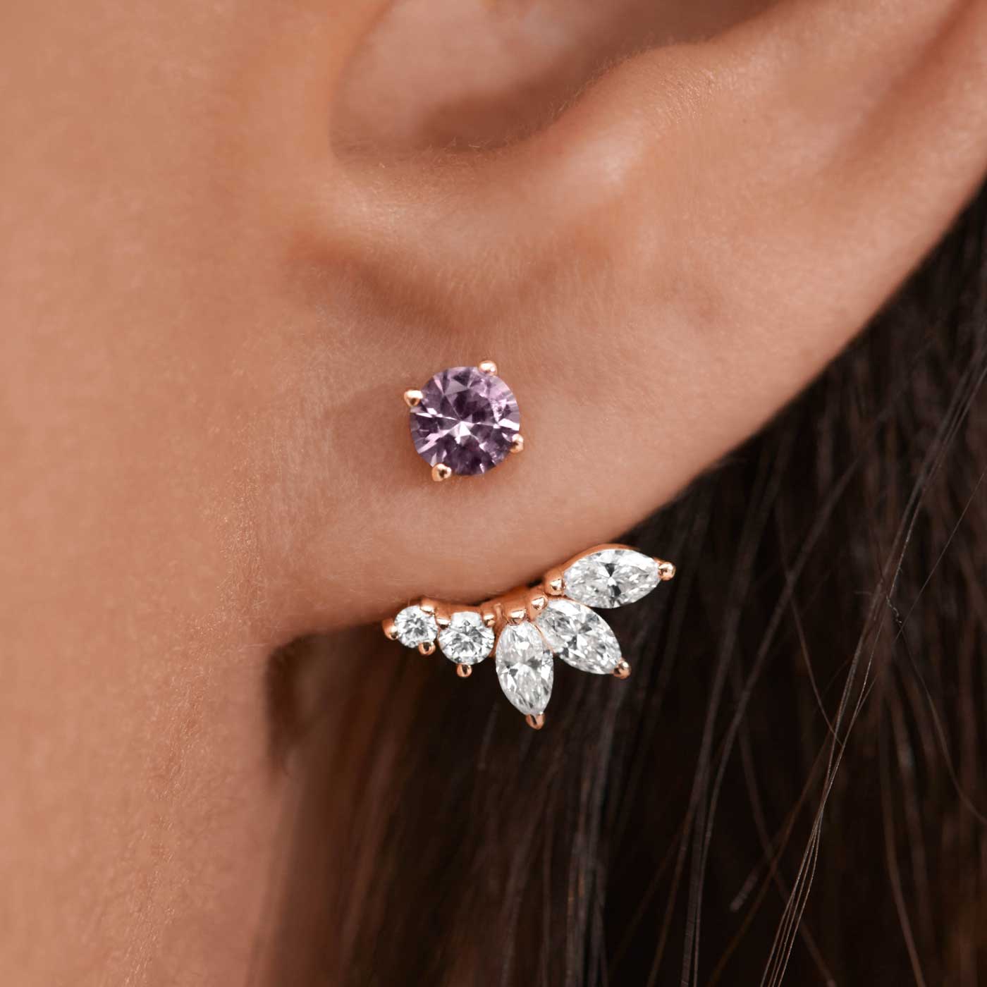 Boucles d'oreilles EverBloom Spinelle Lavande zoom