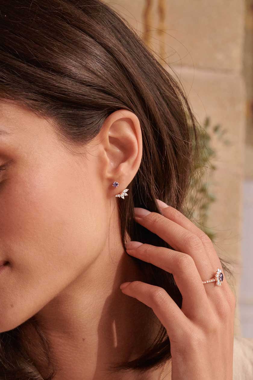 Boucles d'oreilles EverBloom Spinelle Lavande