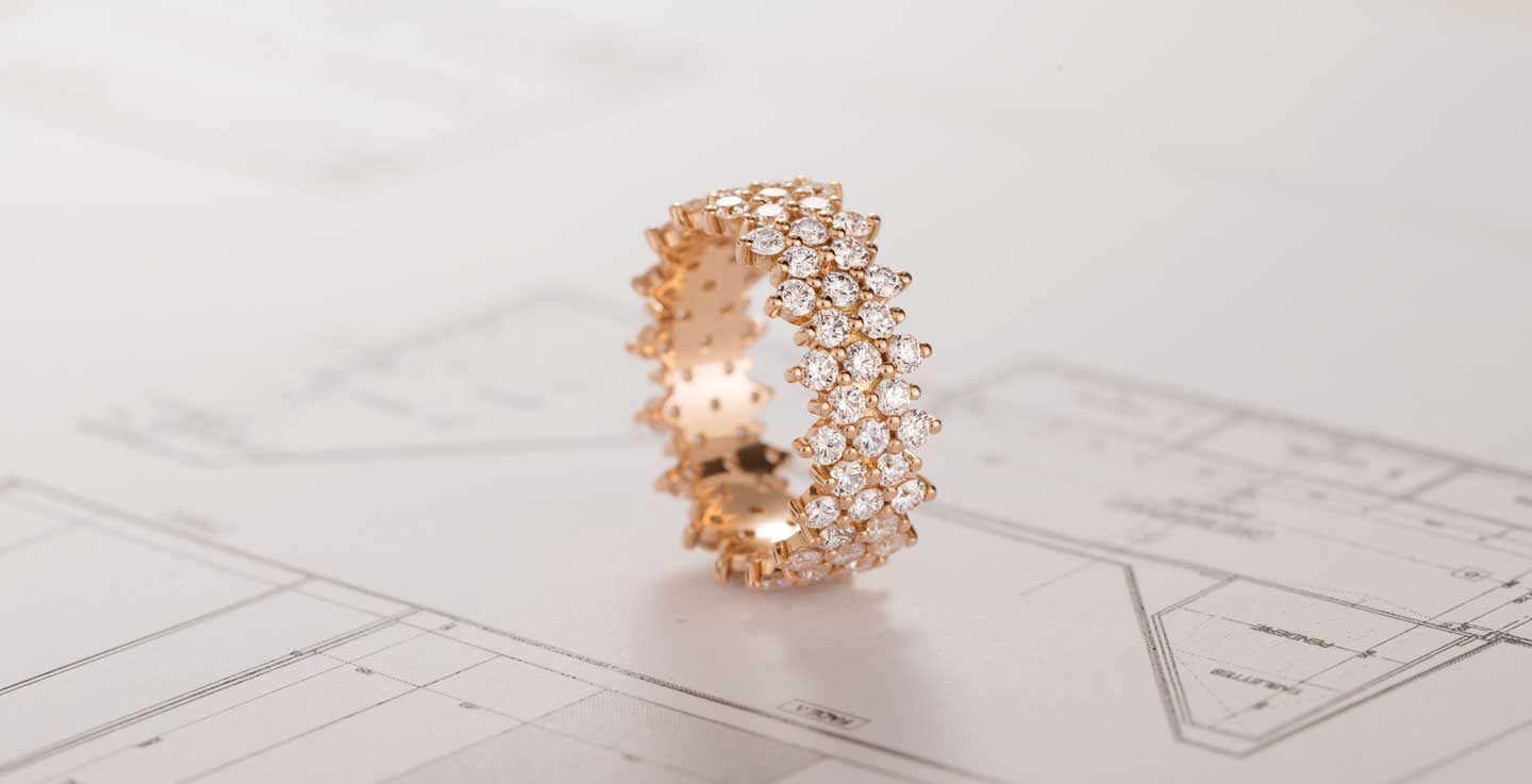 Paris 1901 XL Rose Gold Diamond Ring