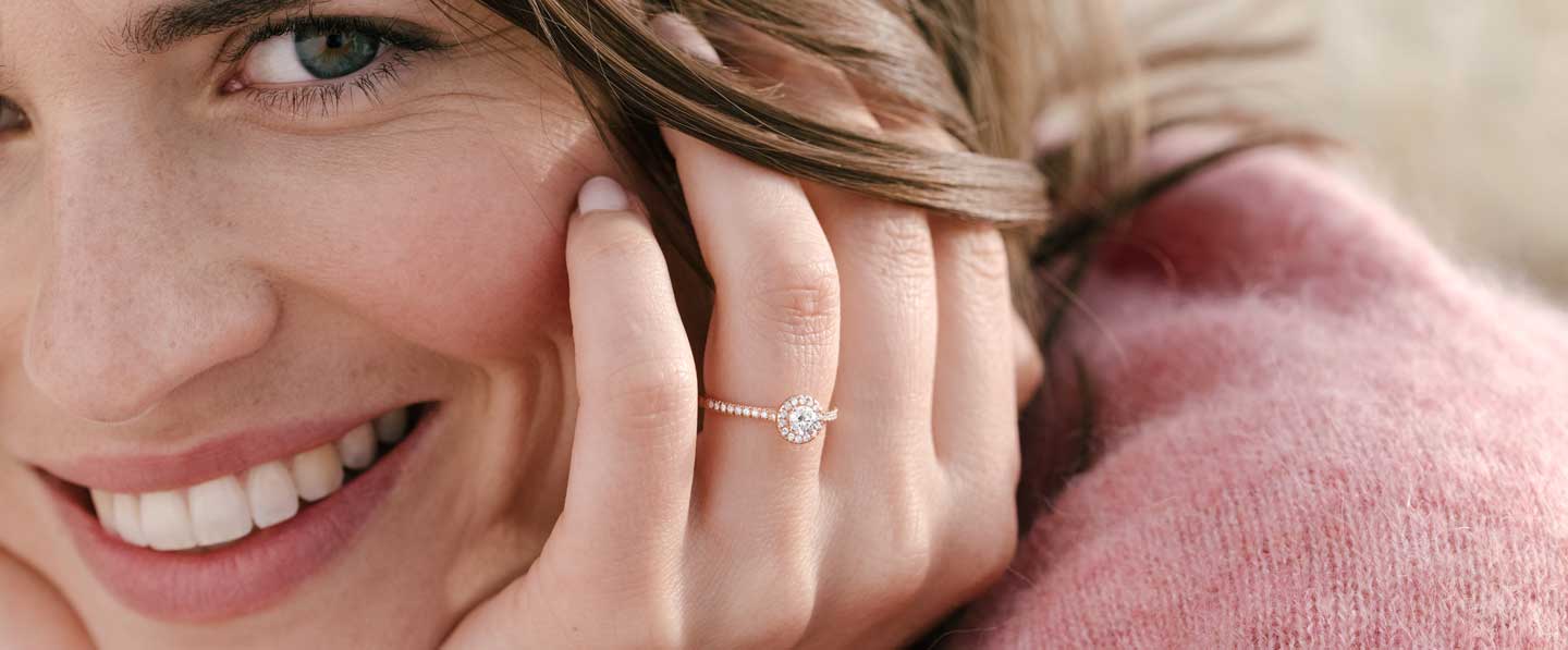 Rétromantique S Pavée Rose Gold Diamond Ring