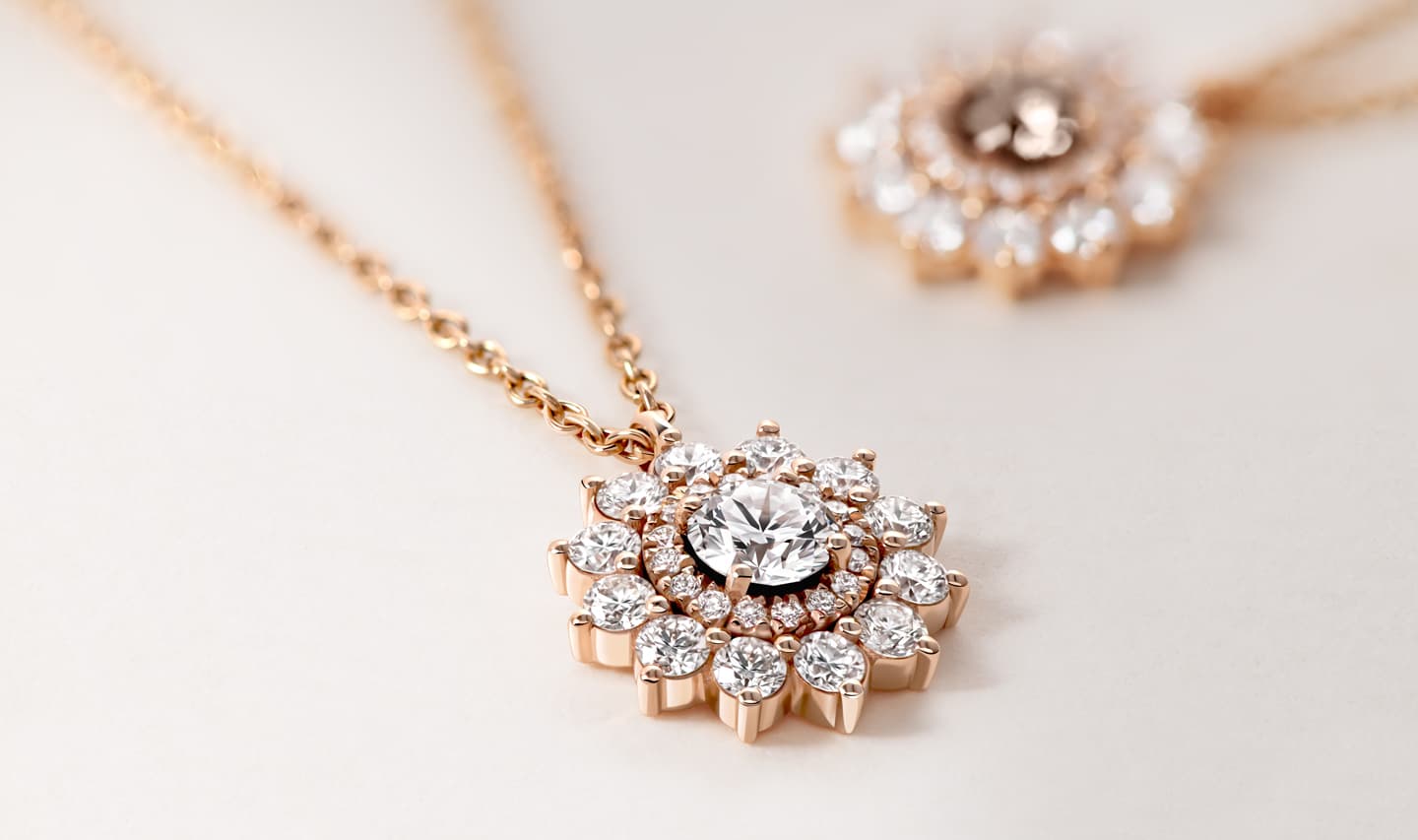 Lefkos Rose Gold Diamond Pendant