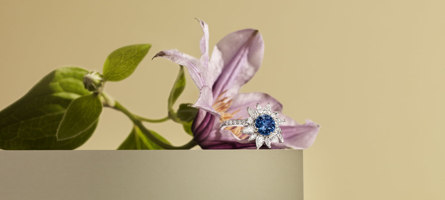 リング 18金ホワイトゴールド サファイア EverBloom Prima