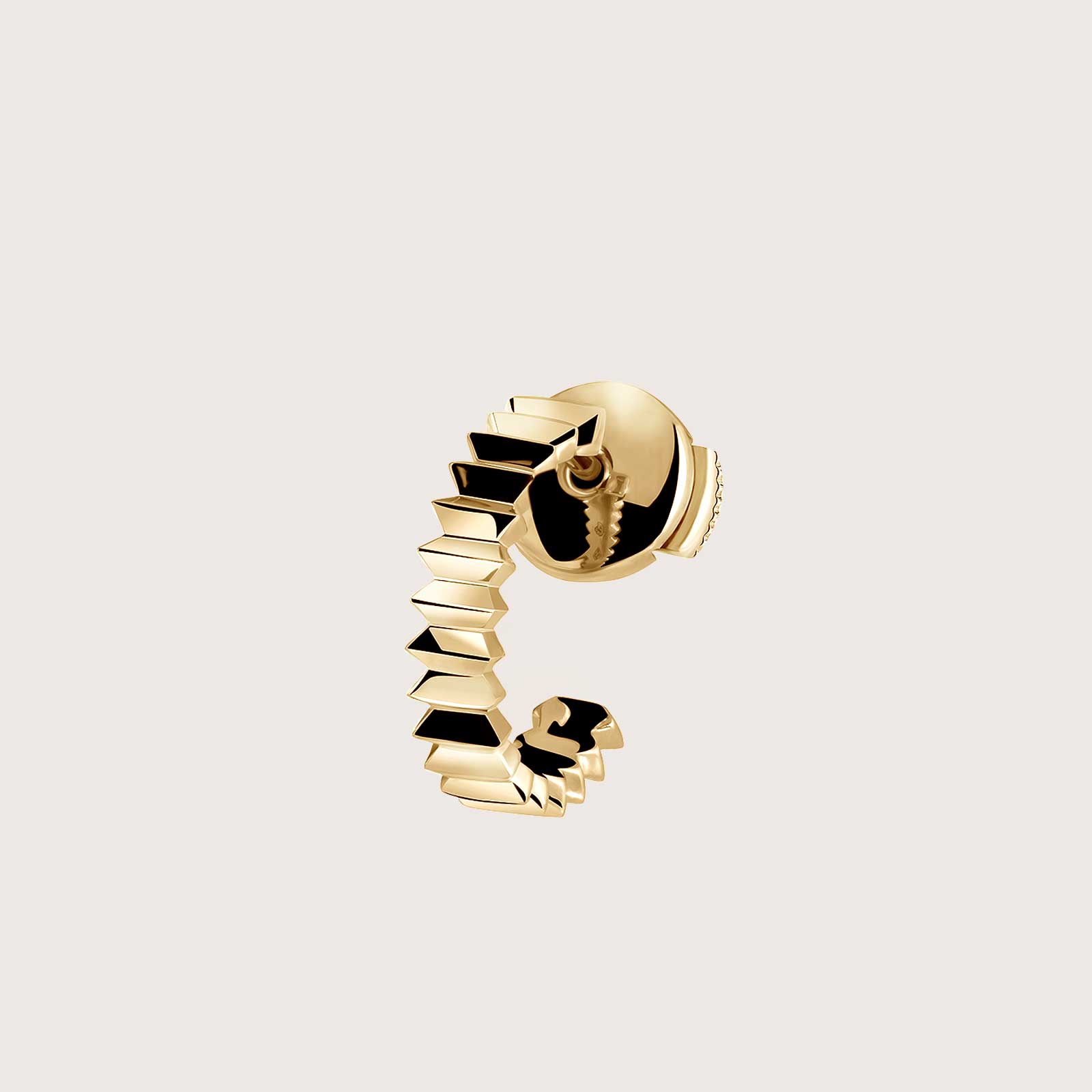 Mono earring 18K Yellow Gold Entaille