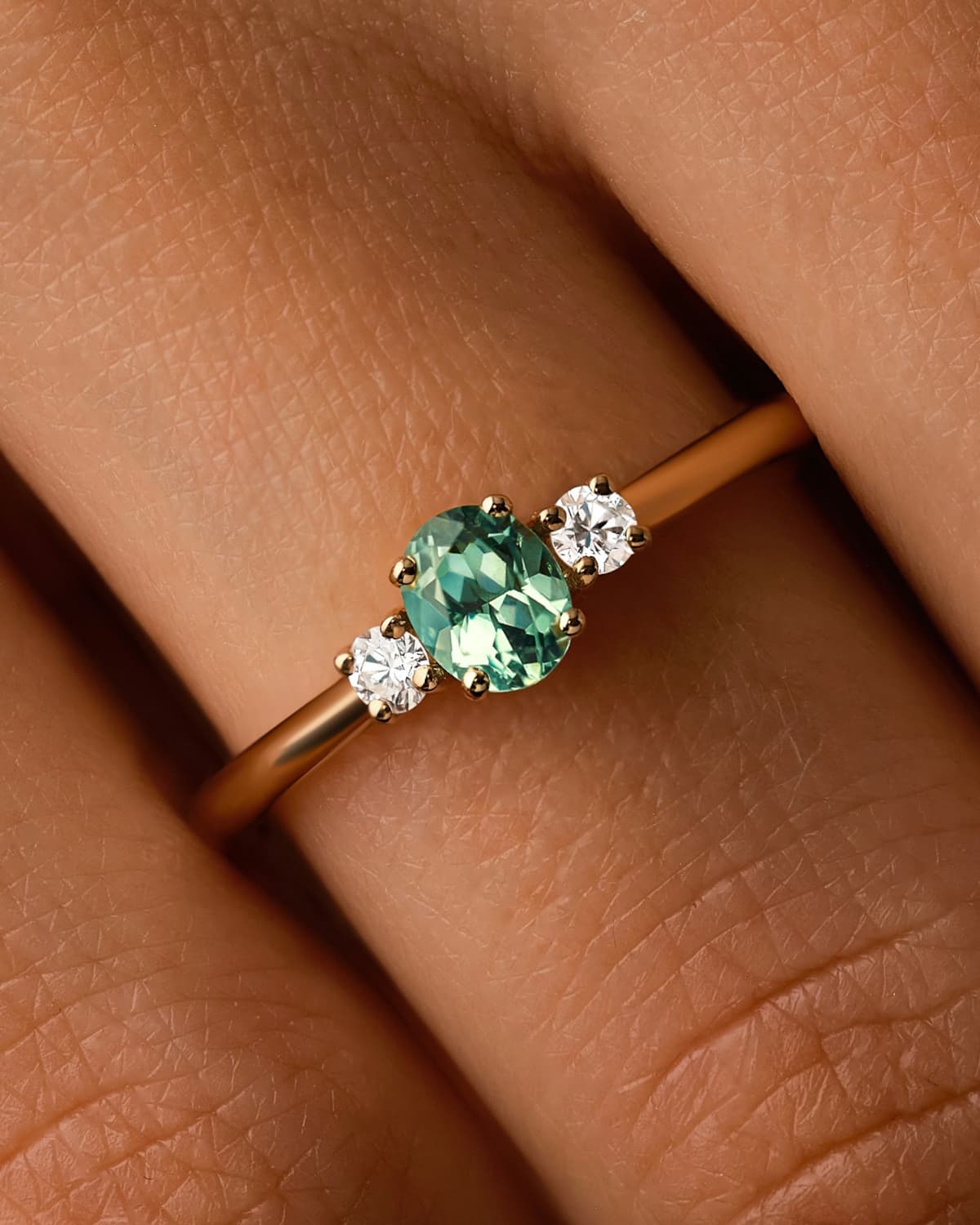 Ring Baby Lady Duo Ovale Mint Turmalin Roségold