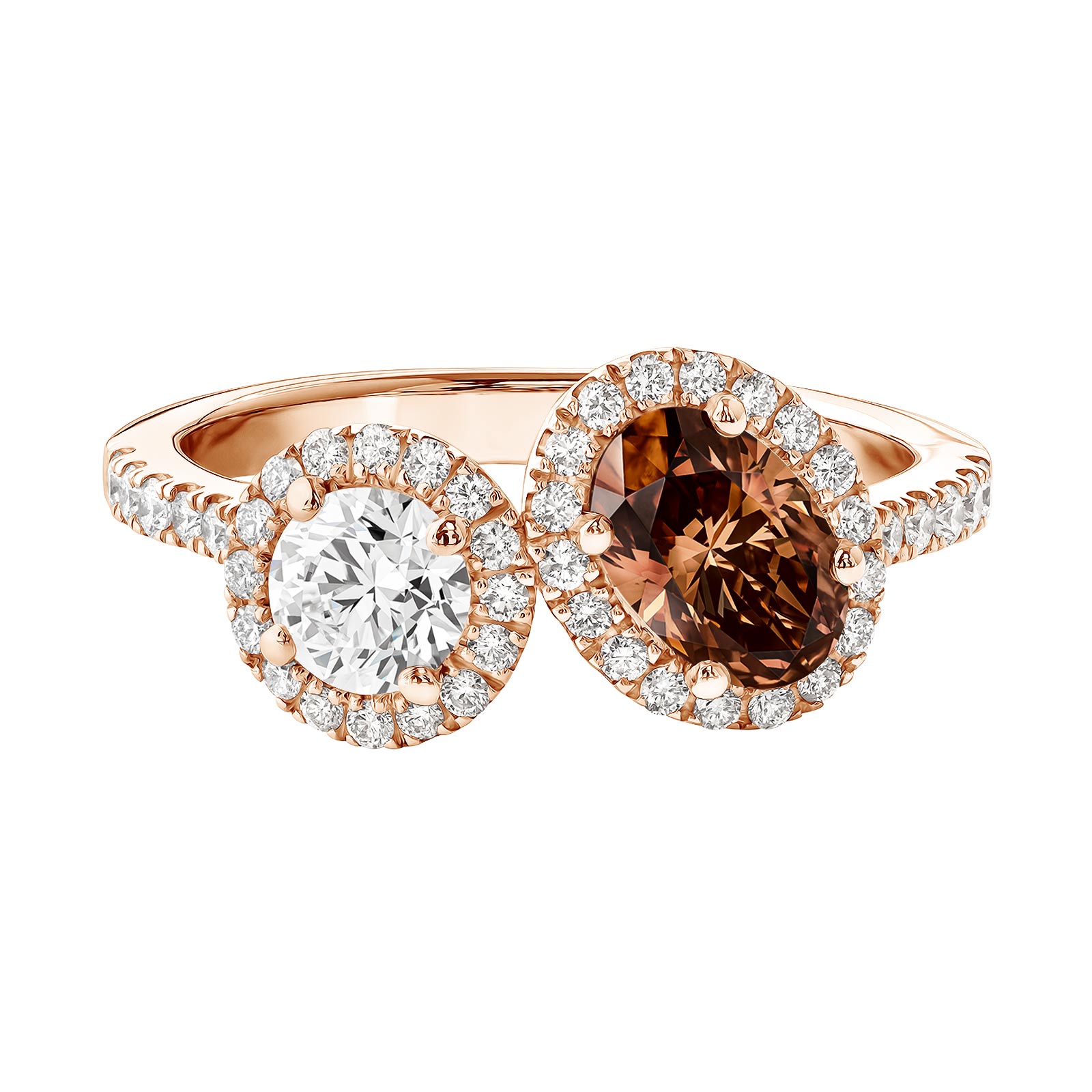 AlterEgo Ovale L Or rose Diamant Chocolat et diamants