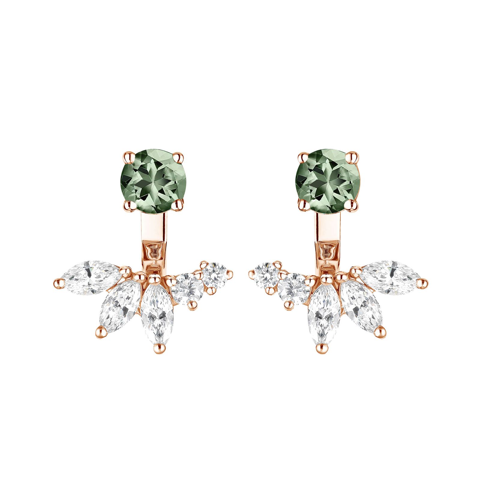 EverBloom Symétriques Rose gold Green Sapphire and diamonds