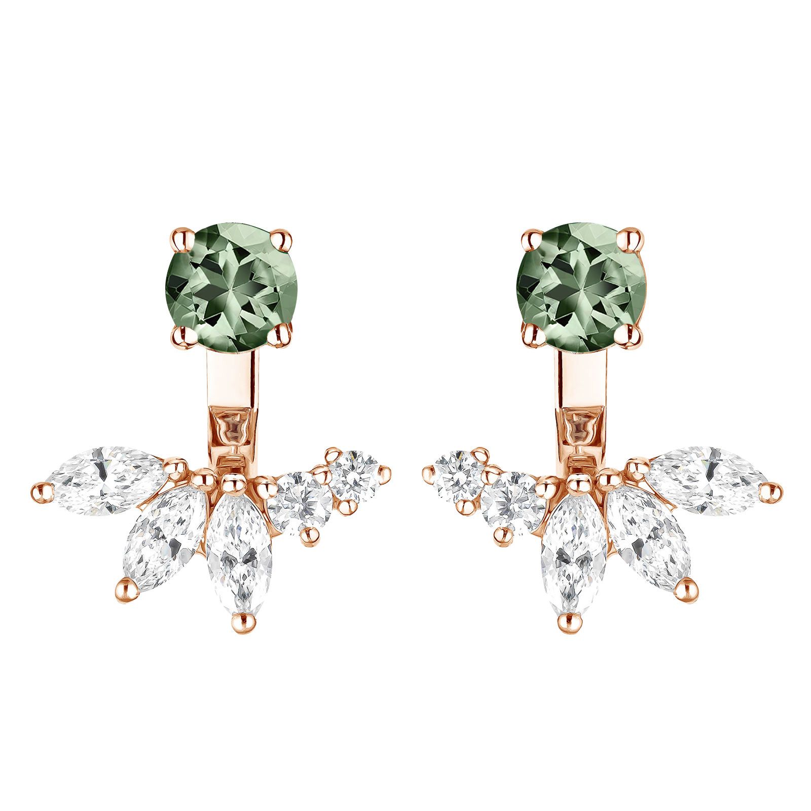 EverBloom Symétriques Rose gold Green Sapphire and diamonds