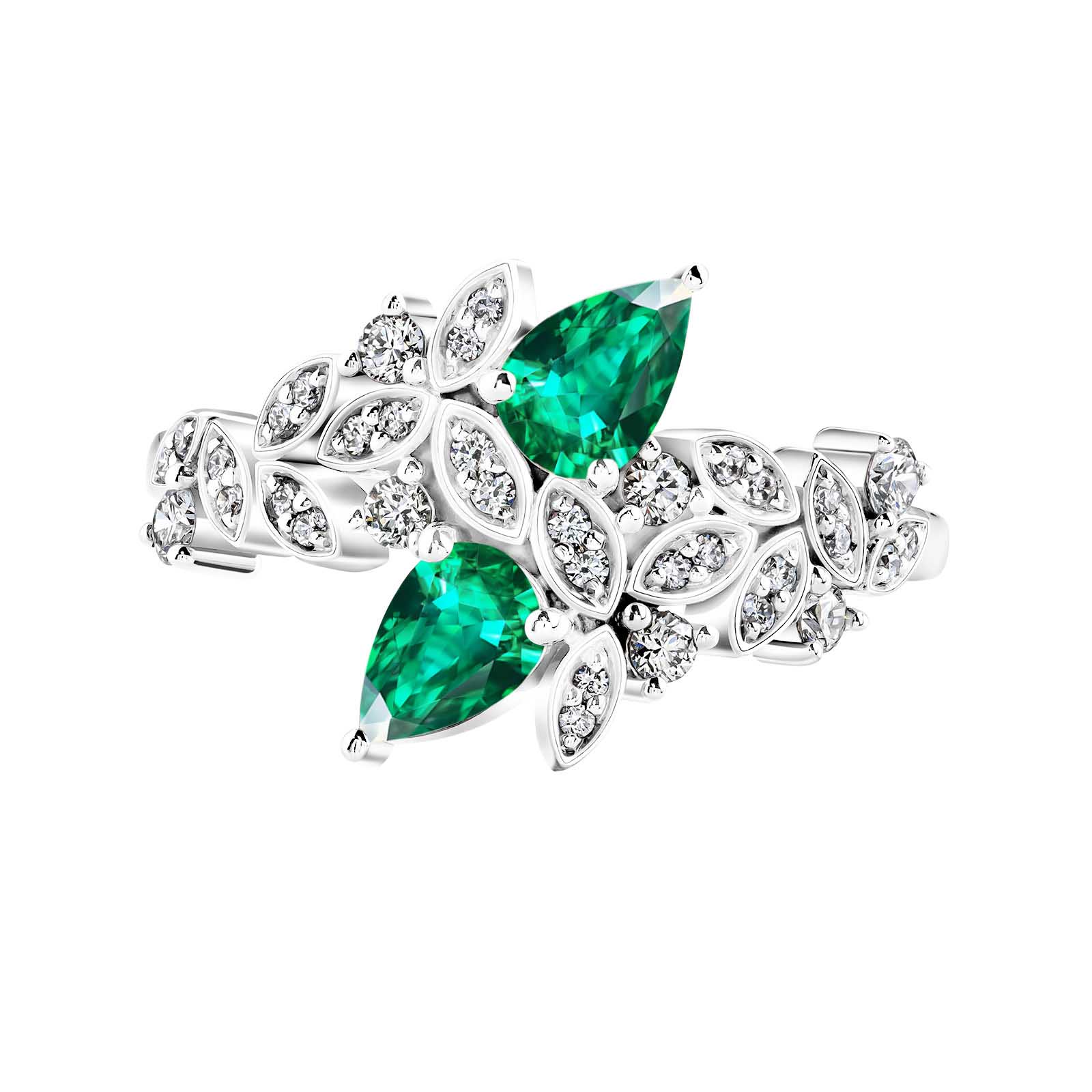 EverBloom Toi & Moi White gold Emerald and diamonds