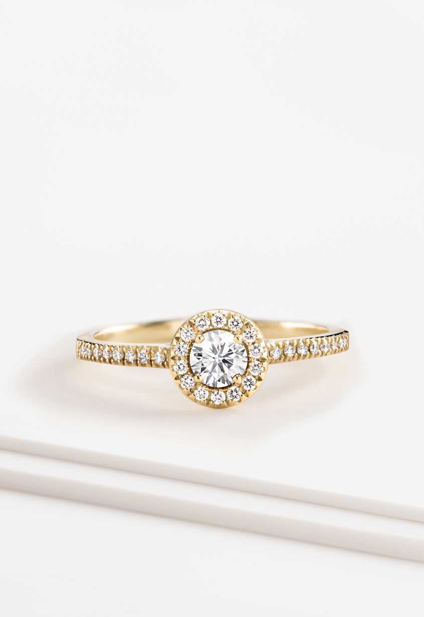 Ring 18K Gelbgold Diamant Rétromantique S Pavée