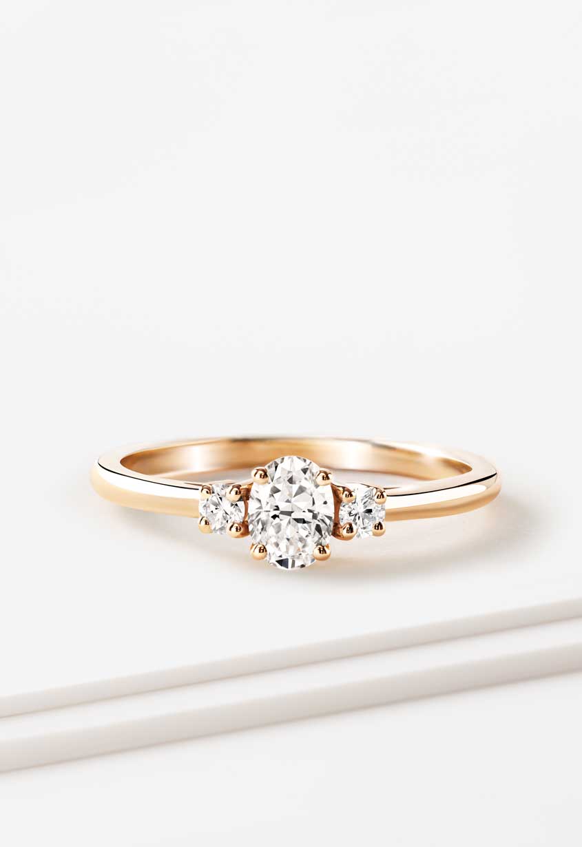 Ring 18K Roségold Diamant Baby Lady Duo Ovale