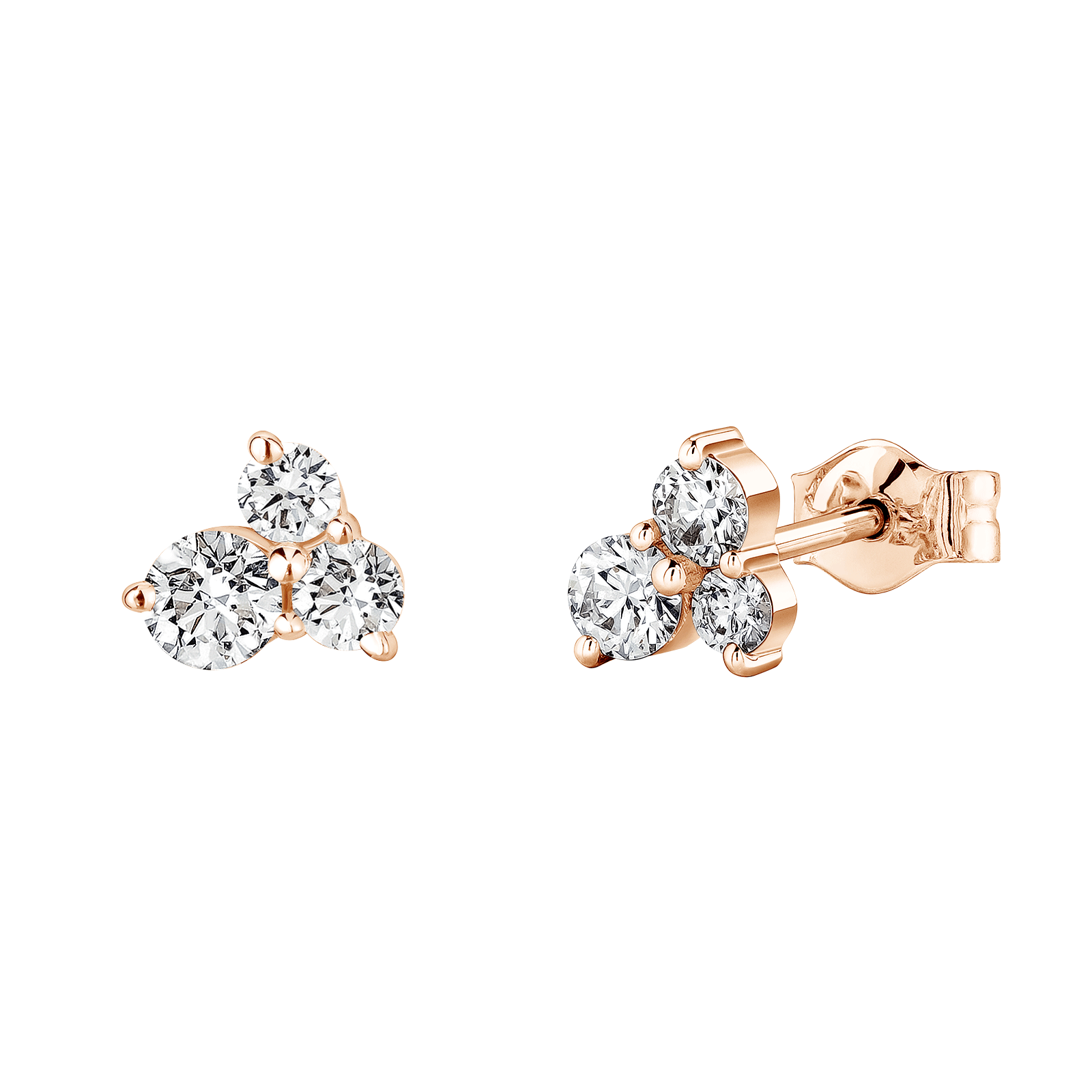 Boucles d'oreilles Or rose 18 cts Diamant Mini EverBloom