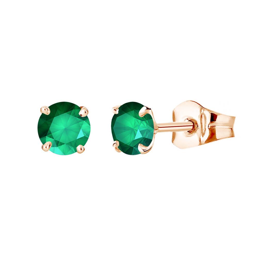 Earrings Rose gold Emerald Lady XL 2