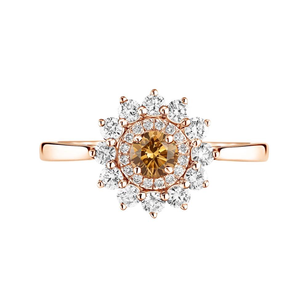 Ring Rose gold Cognac Diamond Lefkos 4 mm 2