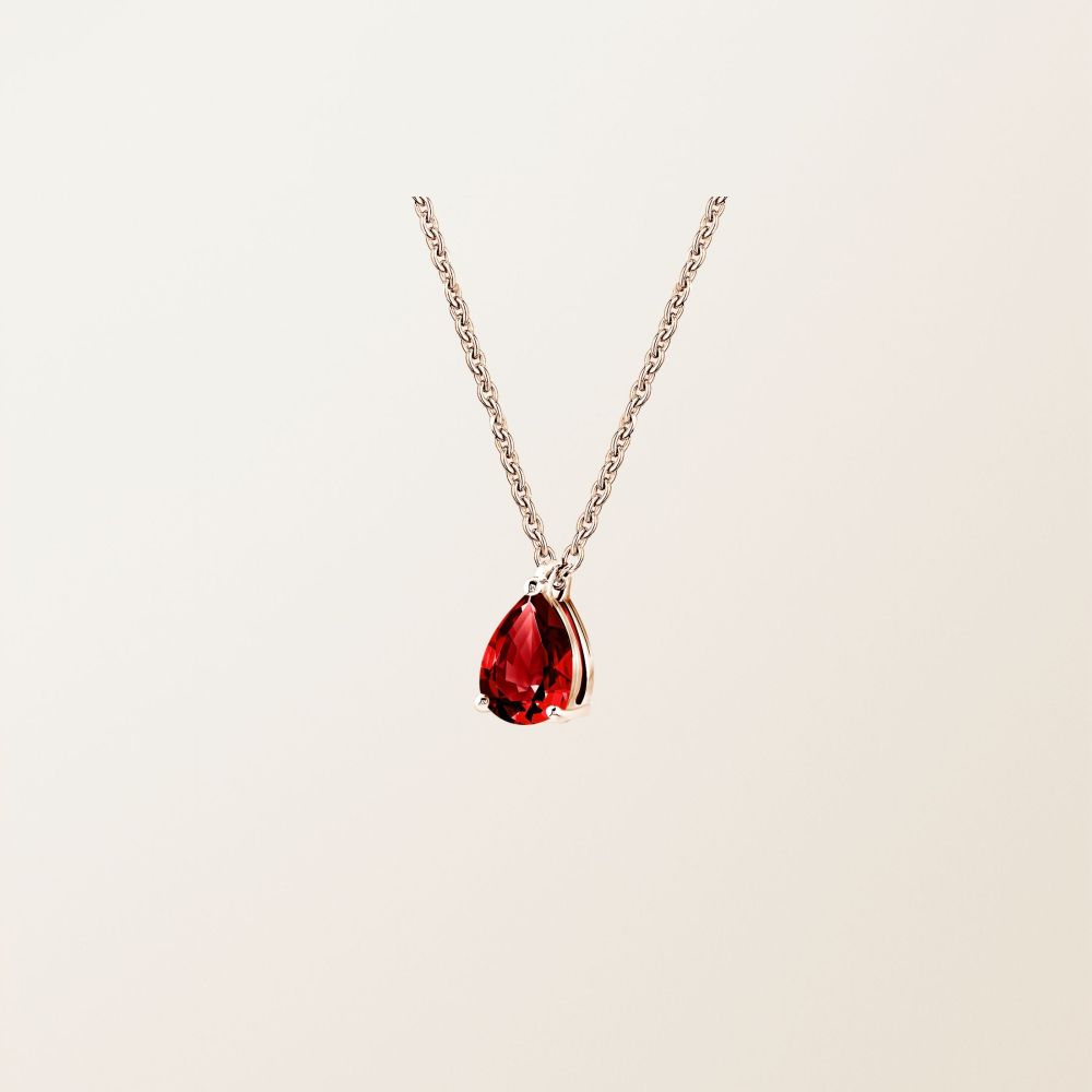 Pendentif Or rose Grenat et diamants Lady Poire M 3