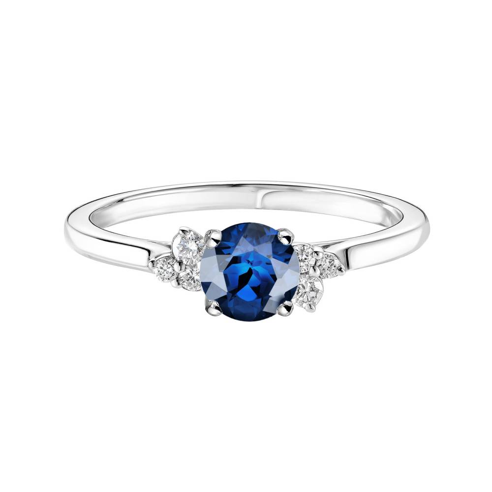 Ring Platinum Sapphire and diamonds Baby EverBloom 5 mm 2