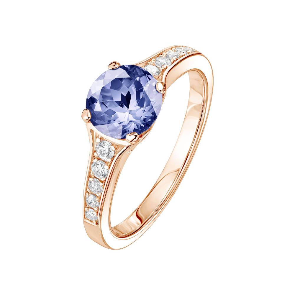 Bague Or rose Tanzanite et diamants Victoria 2