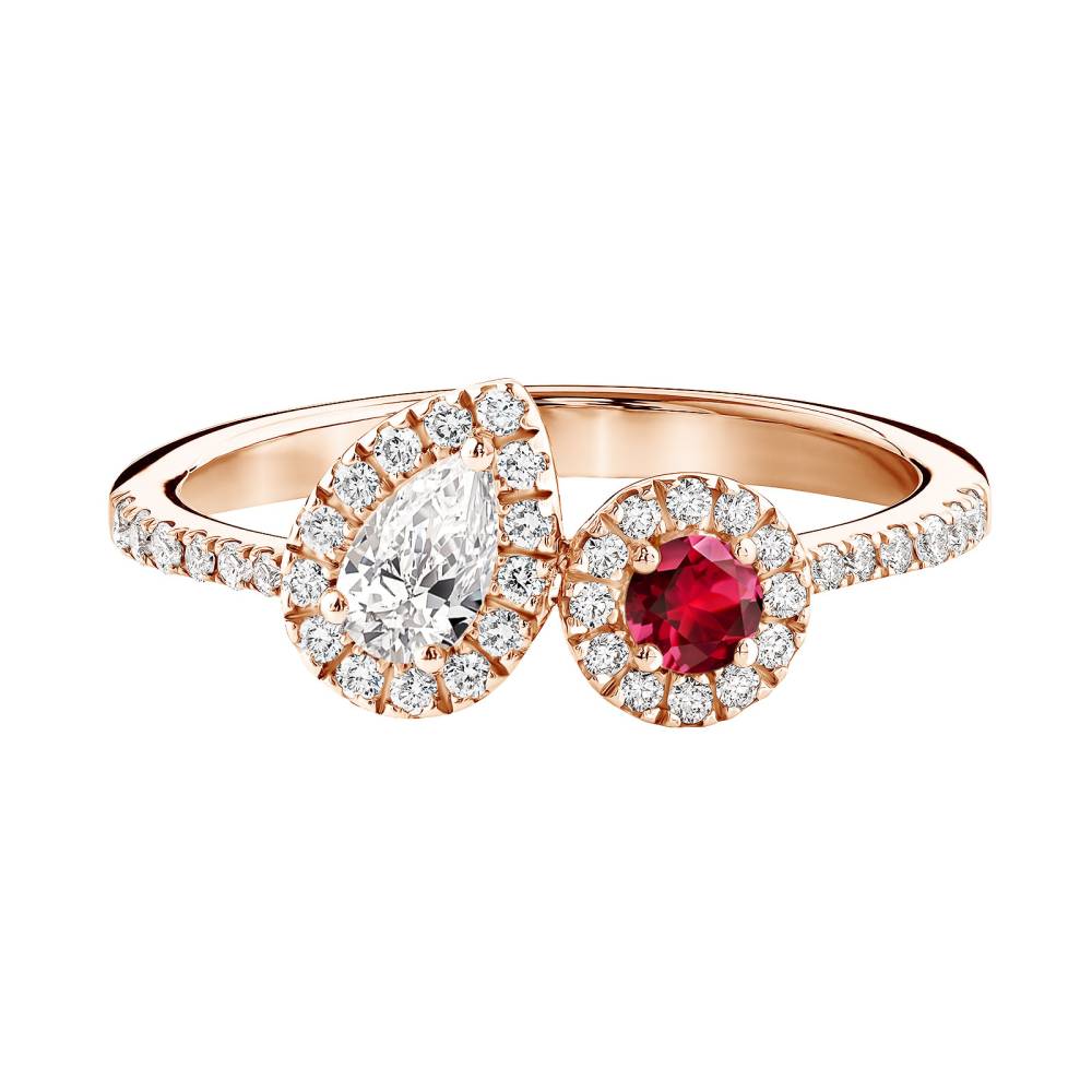 Bague Or rose Rubis et diamants AlterEgo Poire 2