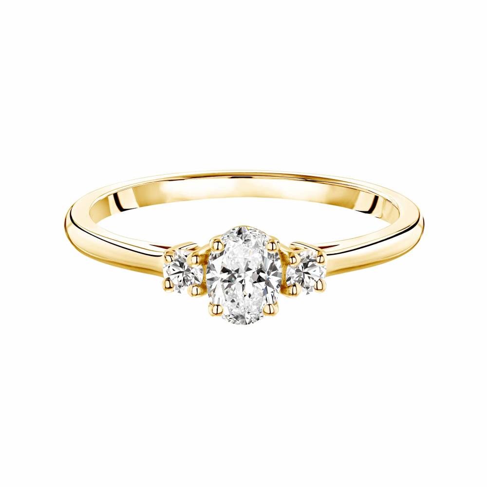 Bague Or jaune Diamant Baby Lady Duo Ovale 2