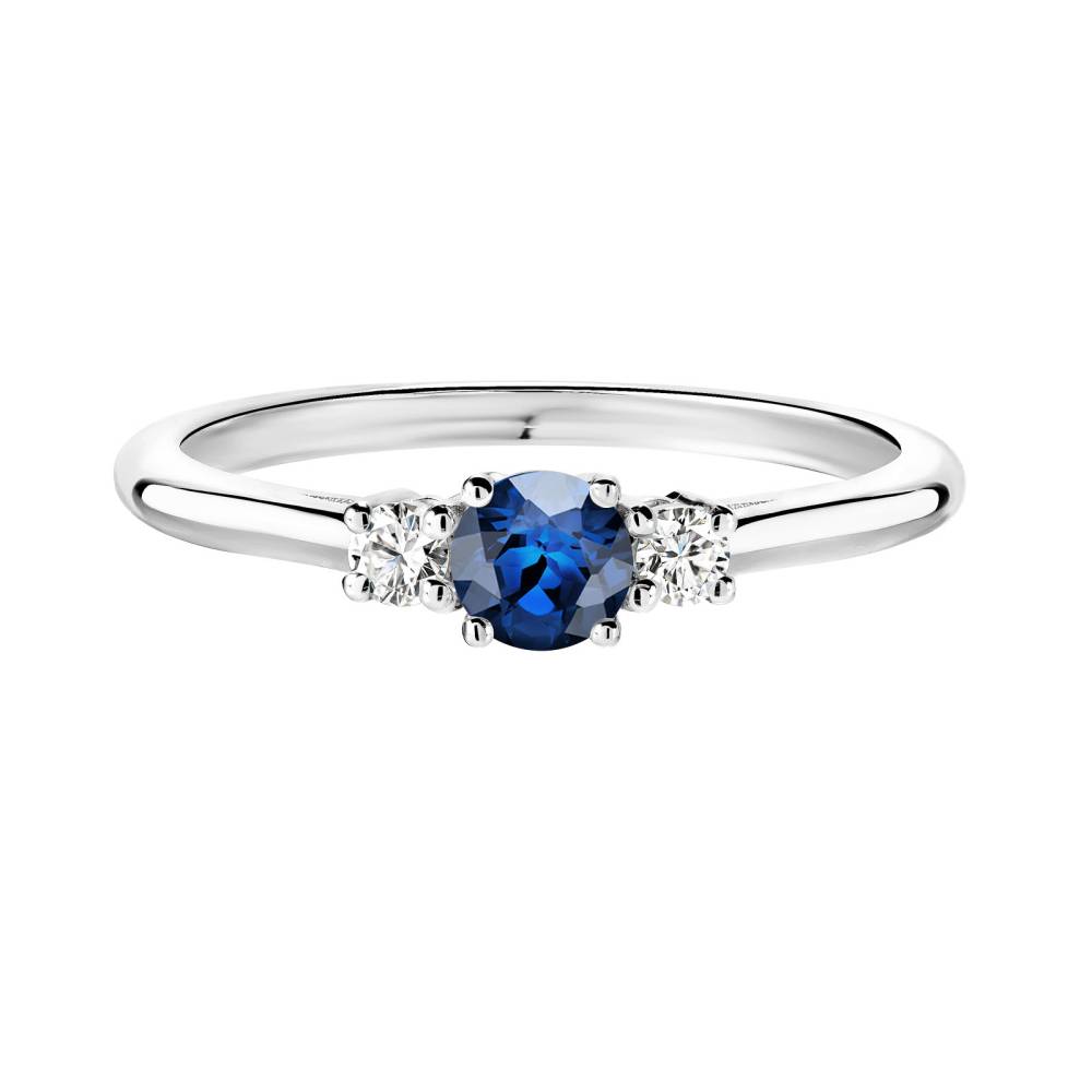 Ring Platinum Sapphire and diamonds Baby Lady Duo 2