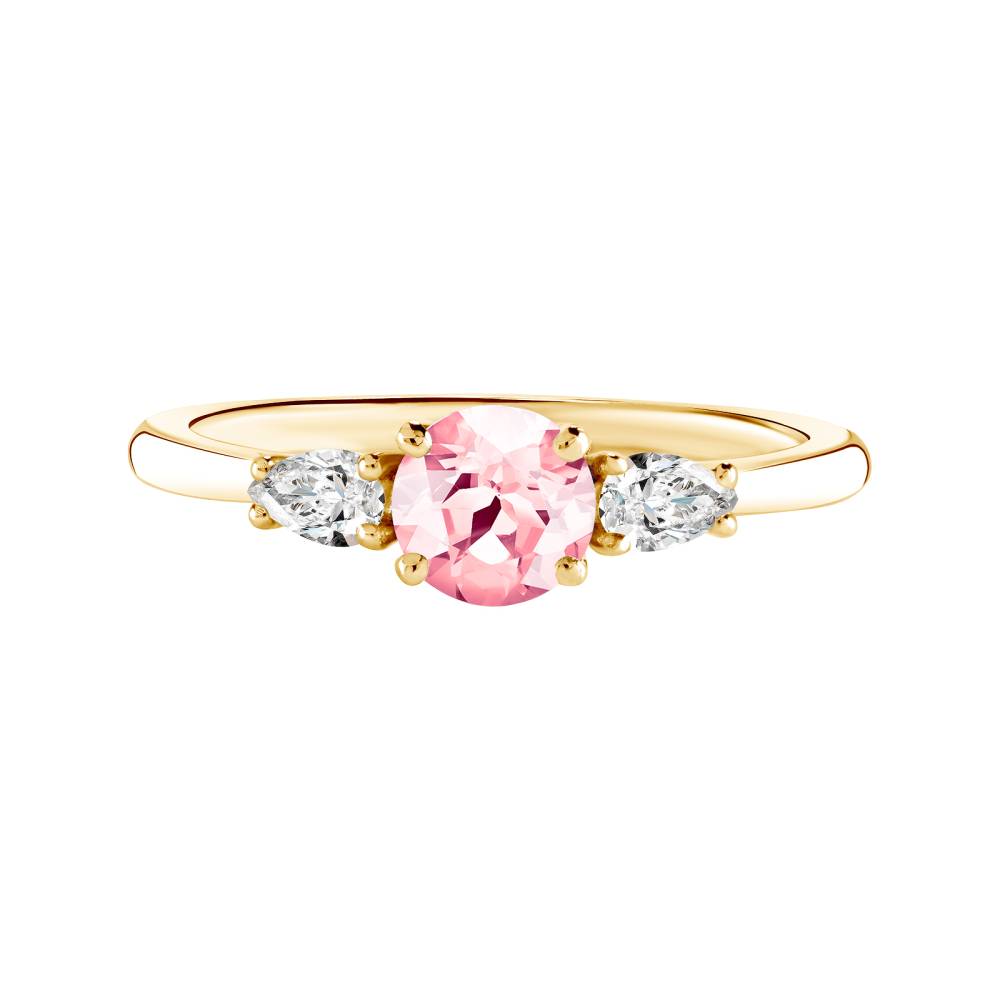 Ring Yellow gold Tourmaline and diamonds Little Lady Duo de Poires 2