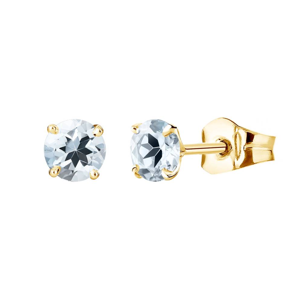 Boucles d'oreilles Or jaune Aigue-marine Lady XL 2