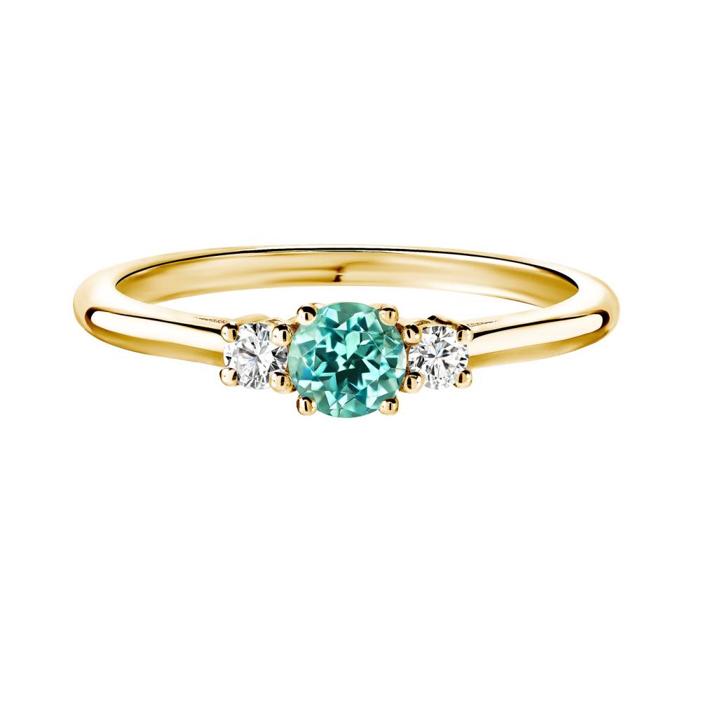 Bague Or jaune Tourmaline Mint et diamants Baby Lady Duo 2
