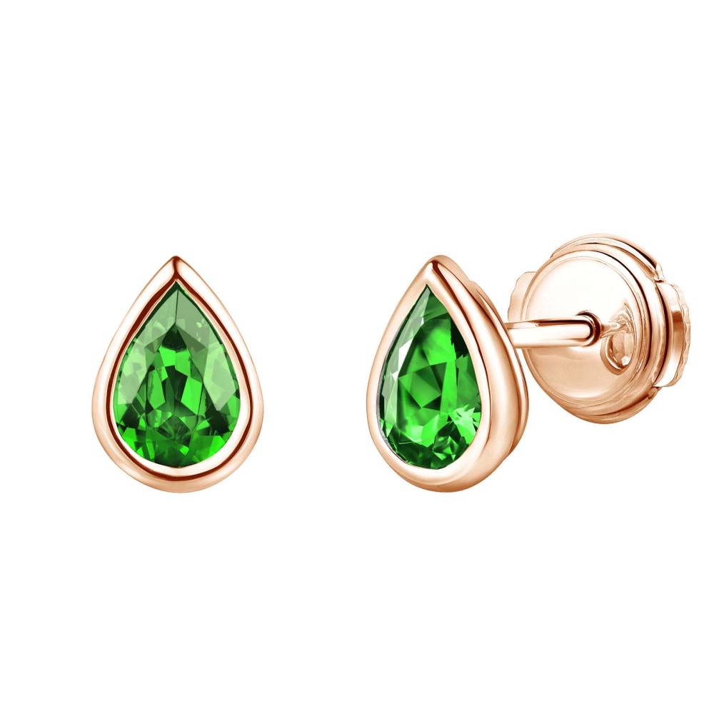 Boucles d'oreilles Or rose Tsavorite Gemmyorama 2