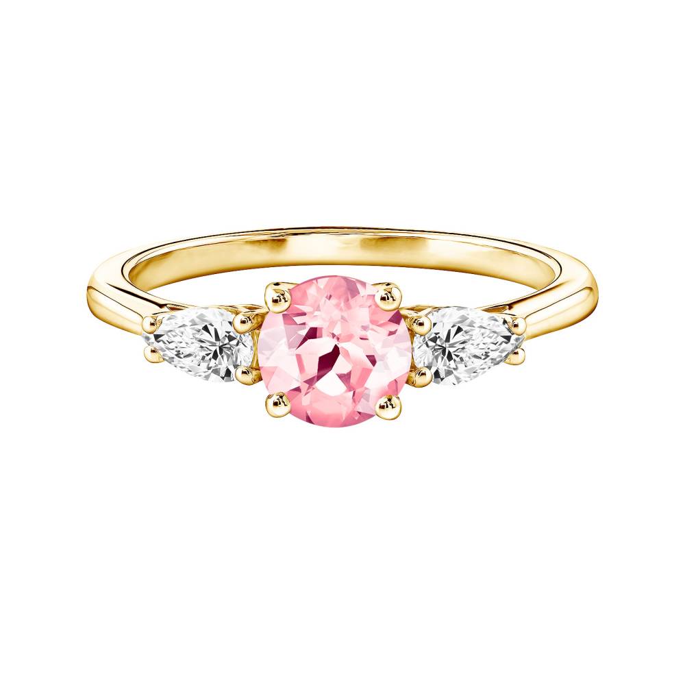 Ring Yellow gold Tourmaline and diamonds Lady Duo de Poires 2