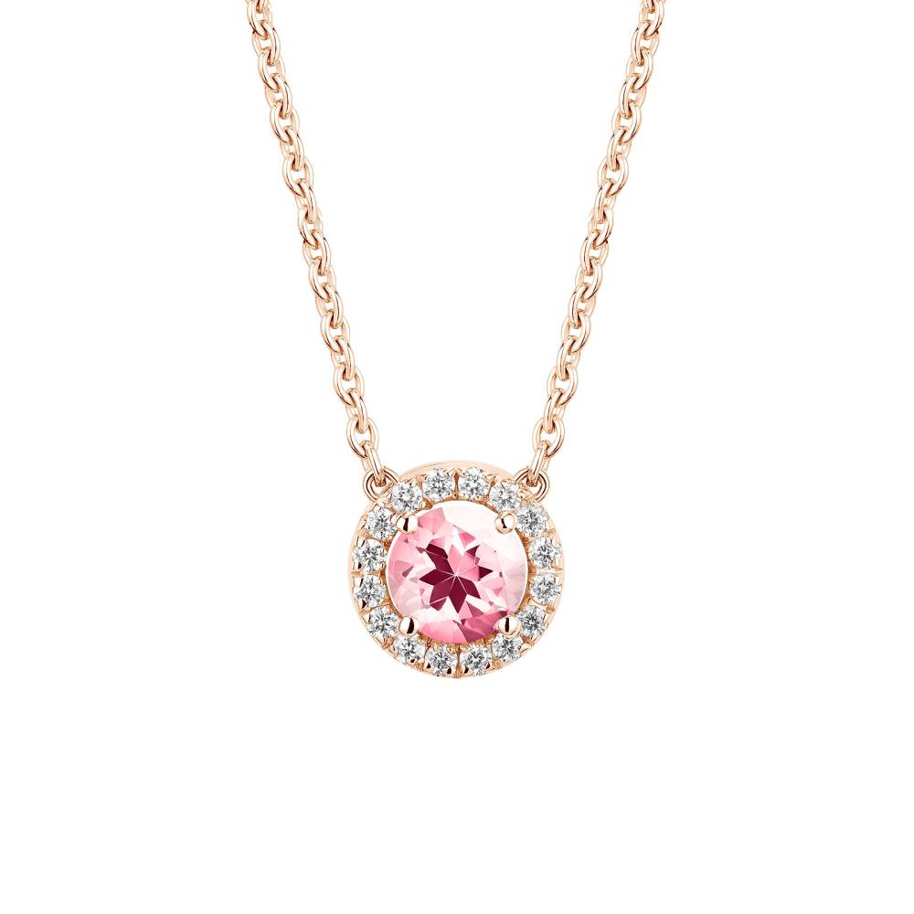 Pendant Rose gold Tourmaline and diamonds Rétromantique S 2