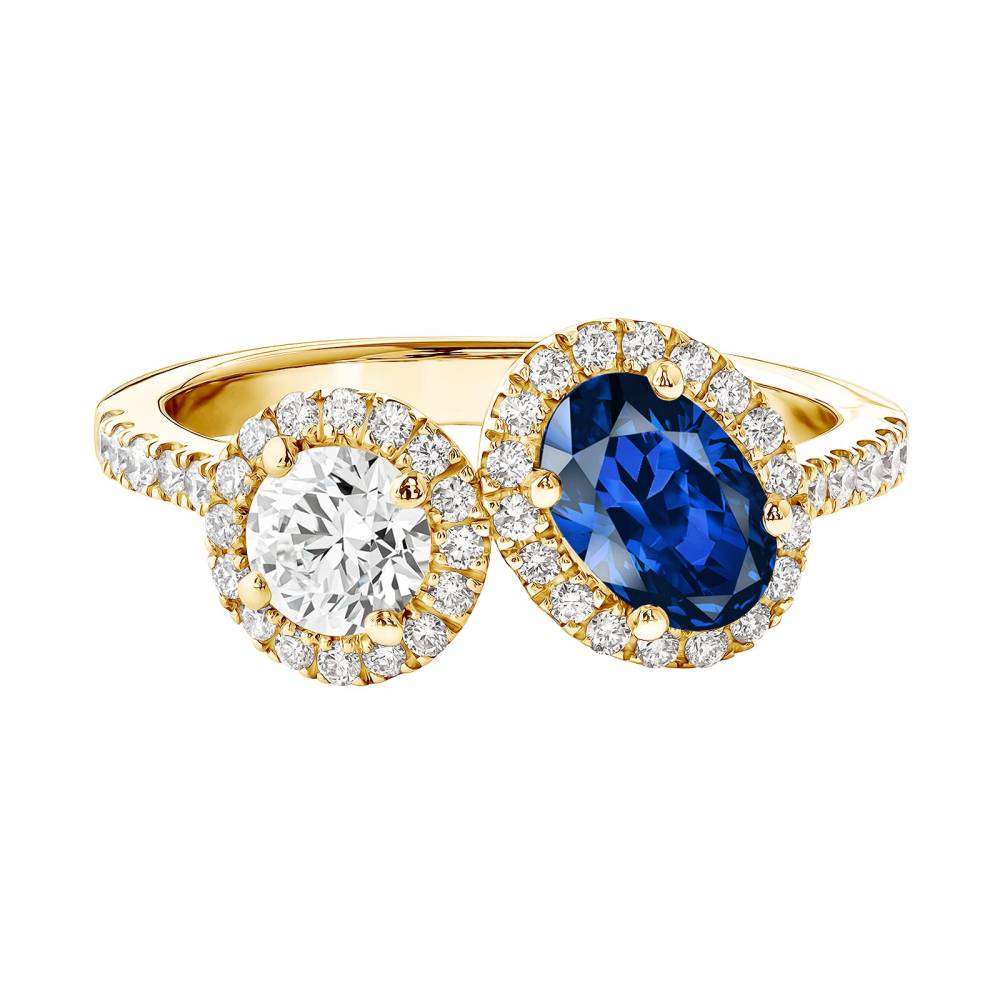 Ring Yellow gold Sapphire and diamonds AlterEgo Ovale L 2