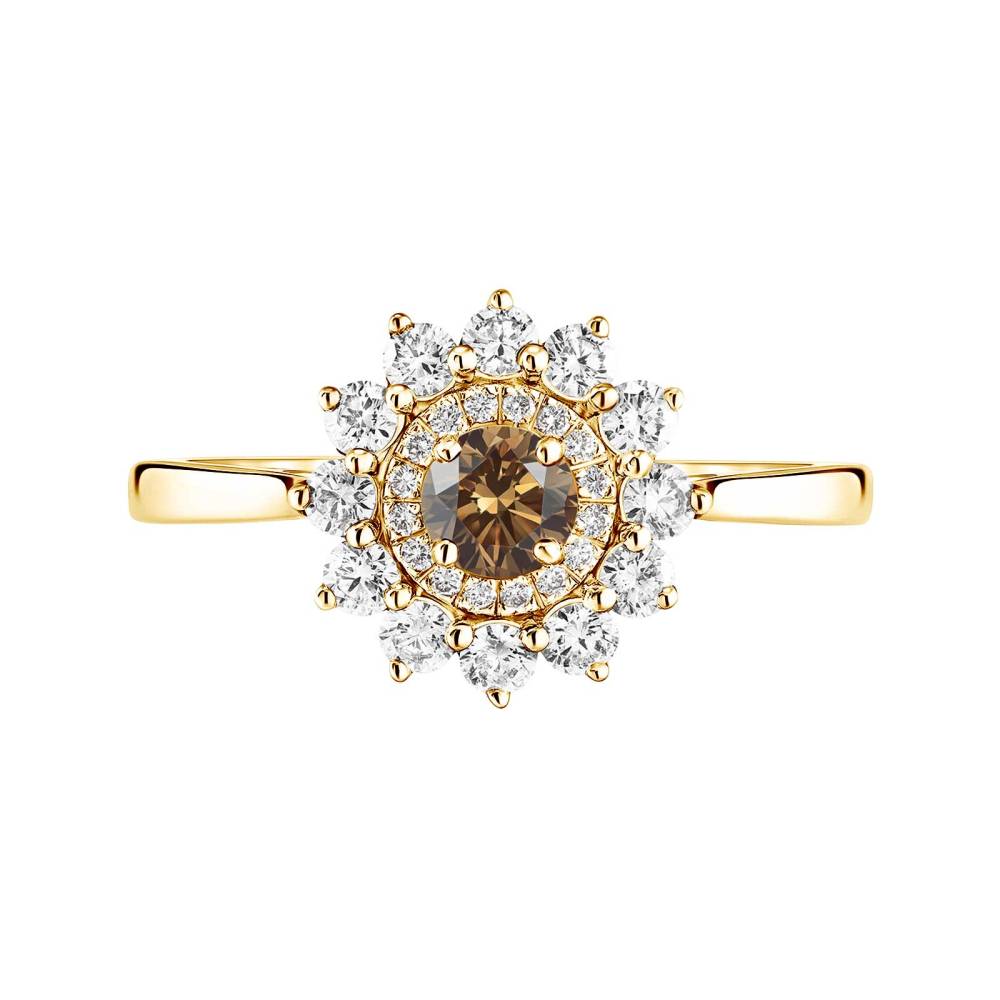 Ring Yellow gold Chocolate Diamond Lefkos 4 mm 2