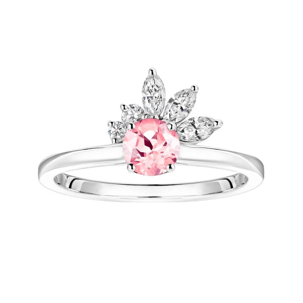 Bague Or blanc Tourmaline et diamants Little EverBloom 2