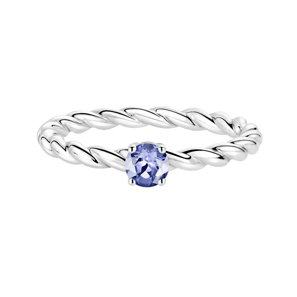 Ring Platinum Tanzanite and diamonds Capucine 4 mm 2