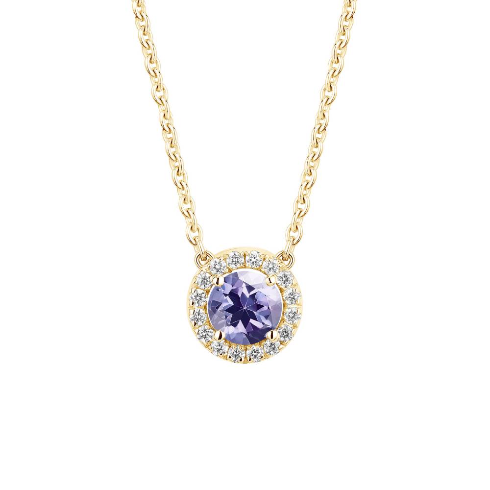 Pendentif Or jaune Tanzanite et diamants Rétromantique S 2