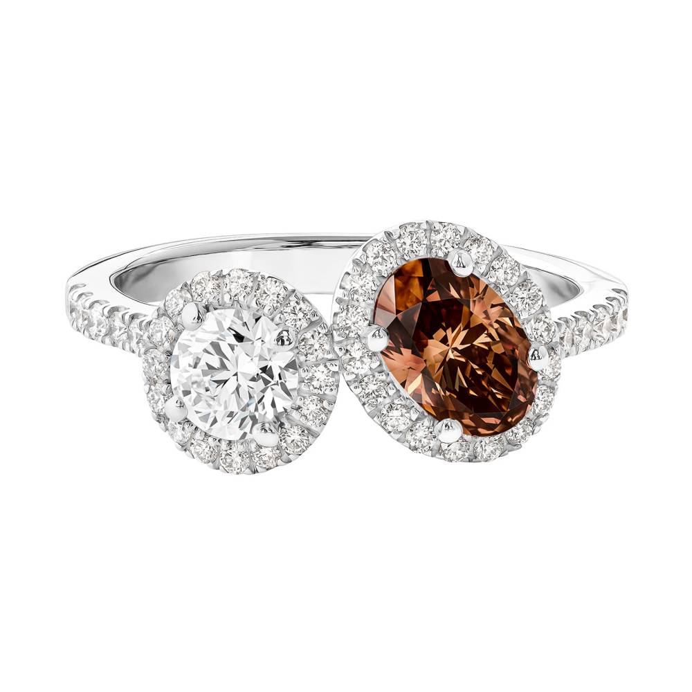 Bague Platine Diamant Chocolat et diamants AlterEgo Ovale L 2