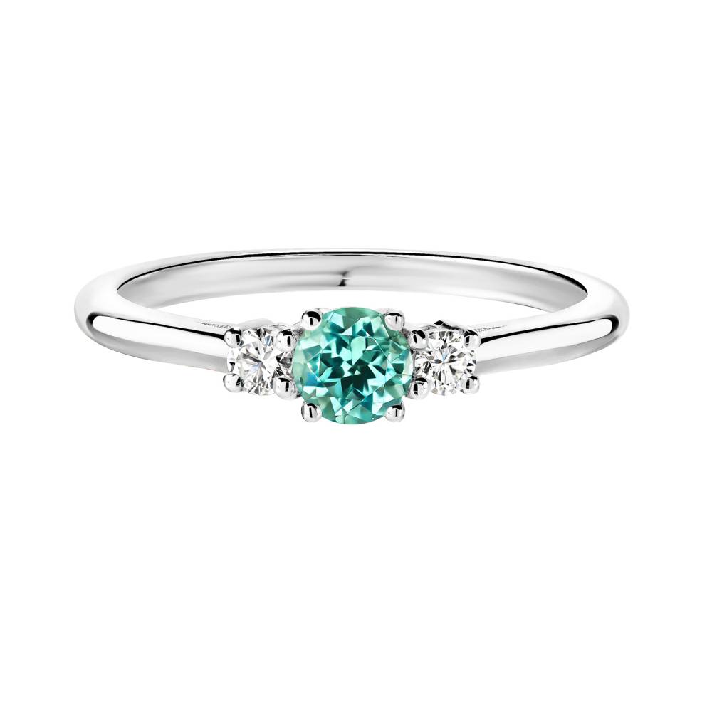 Bague Platine Tourmaline Mint et diamants Baby Lady Duo 2