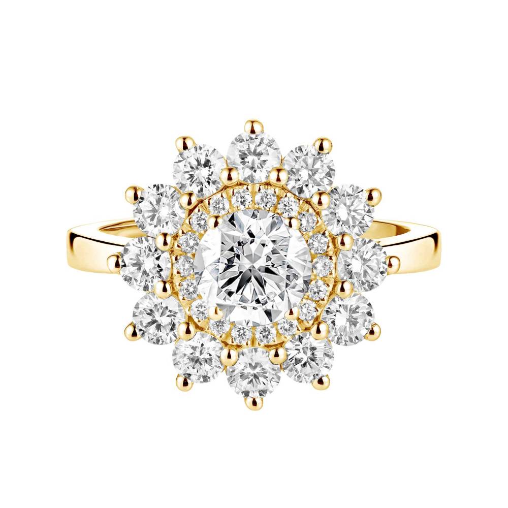 Ring Yellow gold Diamond Lefkos 6 mm 2