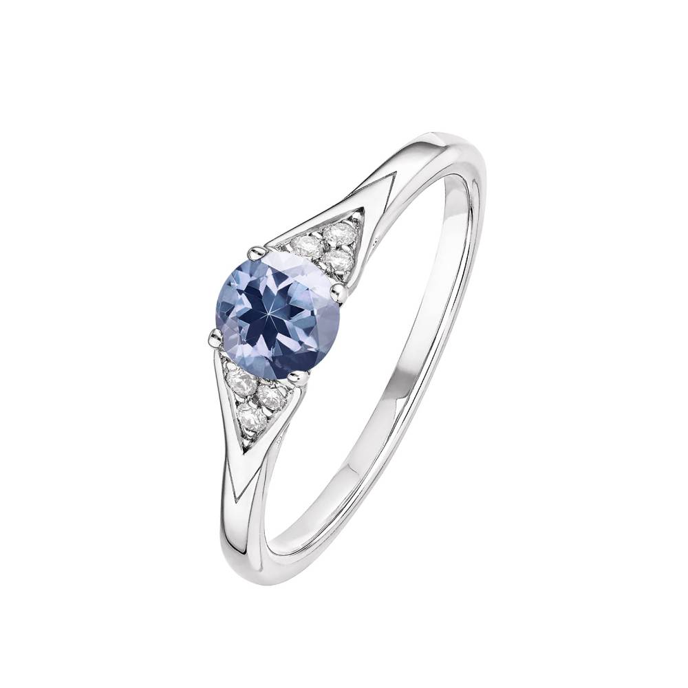 Ring White gold Tanzanite and diamonds Lady Trio 2