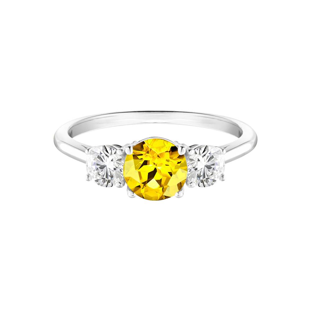 Ring Weißgold Gelber Saphir Little Lady Duo 2