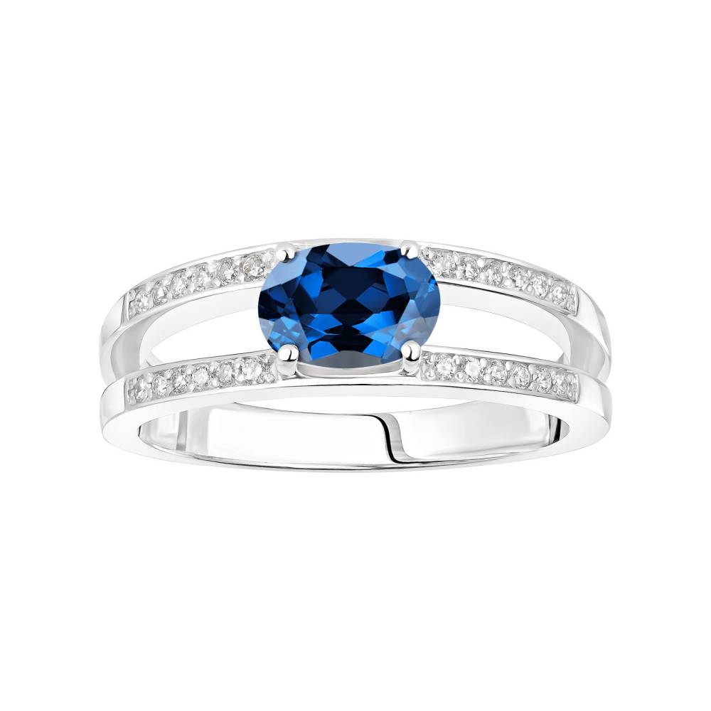 Ring Platin Saphir und diamanten Cassandra 2