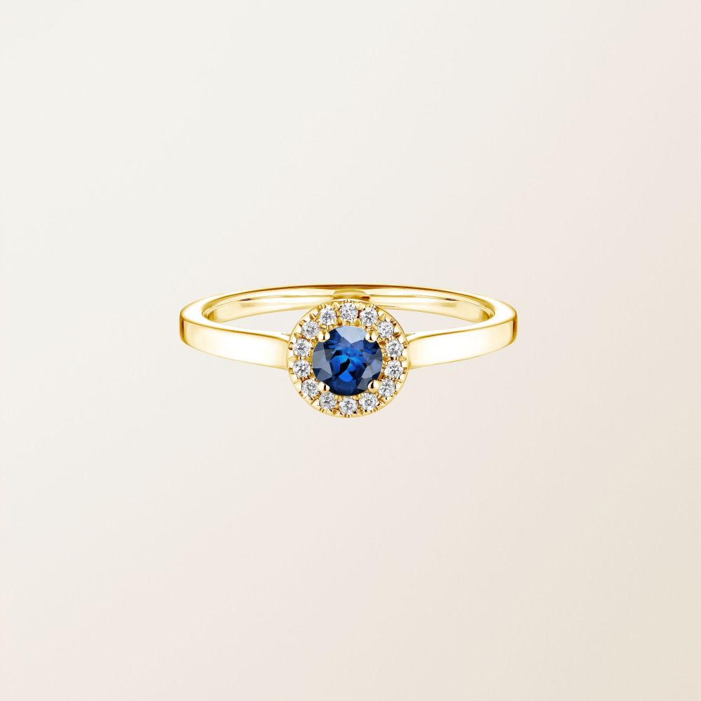 Ring Yellow gold Sapphire and diamonds Rétromantique S 2