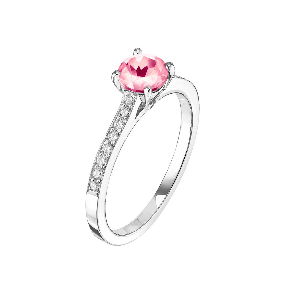 Ring Platinum Tourmaline and diamonds Lady Pavée 2