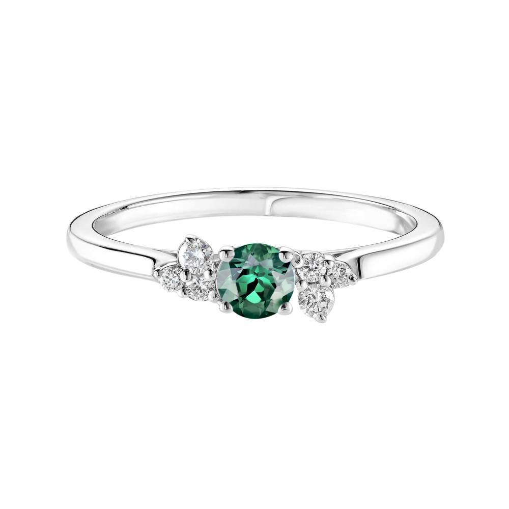 Ring Platinum Green Tourmaline and diamonds Baby EverBloom 2