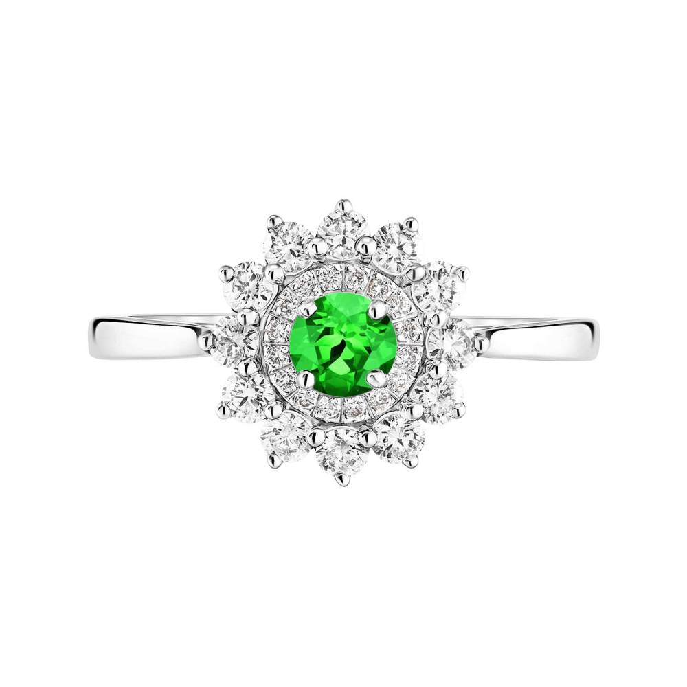 Ring White gold Tsavorite Lefkos 4 mm 2