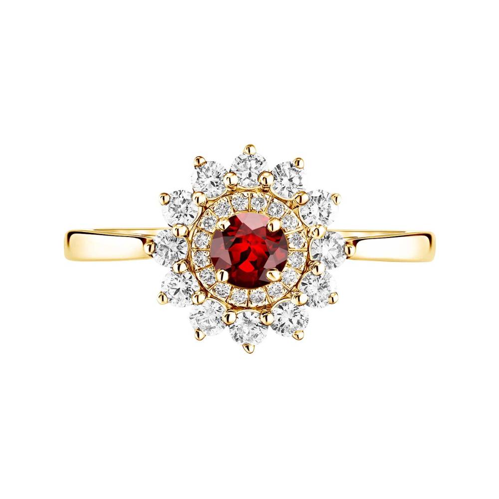 Ring Yellow gold Garnet Lefkos 4 mm 2