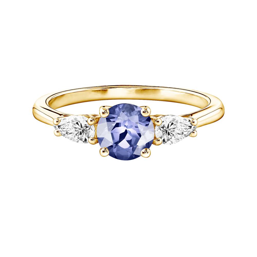 Ring Yellow gold Tanzanite and diamonds Lady Duo de Poires 2