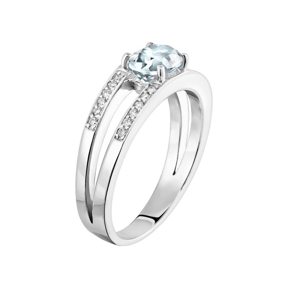 Ring Platin Aquamarin und diamanten Cassandra 3