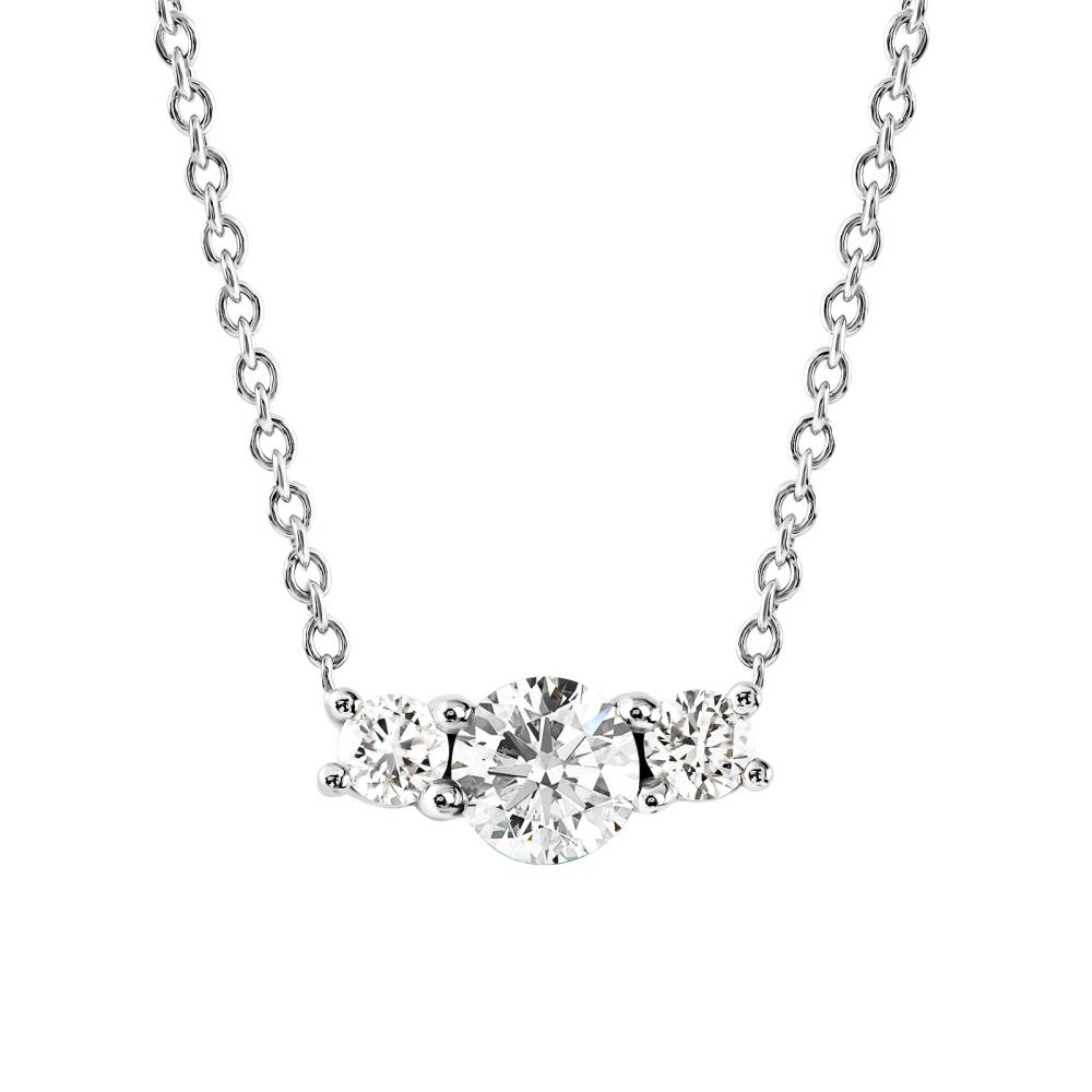Pendentif Or blanc Diamant Lady Duo 2