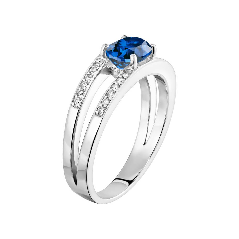 Ring White gold Sapphire and diamonds Cassandra 3